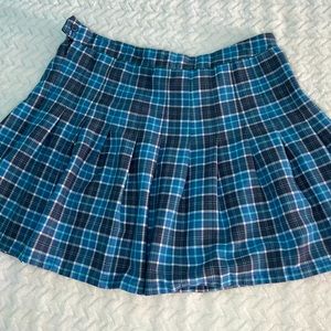 Plaid blue mini skirt